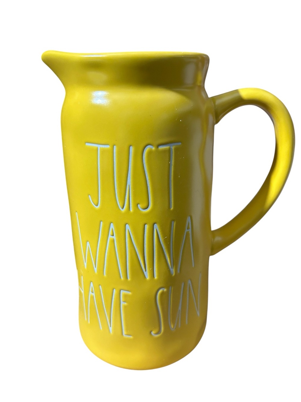 Rae Dunn Yellow "Just Wanna Have Sun" Ceramic Pitcher